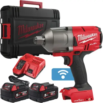 Aku 3/4" rázový utahovák Milwaukee M18 ONEFHIWF34-502X, ONEKEY, 2034 Nm, 2x aku M18 B5 + M12-18 FC + kufr, 4933459730