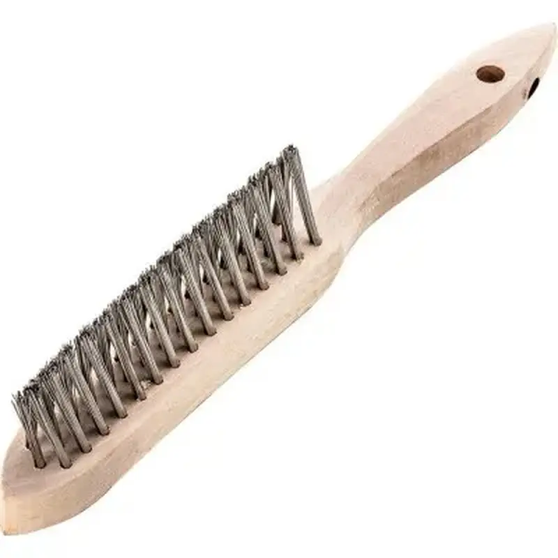 Ruční kartáč 290 mm na koutové sváry Lessmann, INOX (V4A) drát, hladký, 3-řadový