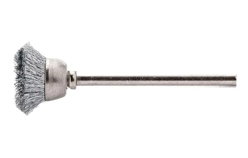 Hrncový kartáč ocel stopkový 15 x 0,1 mm Lessmann 430222, vlnitý drát