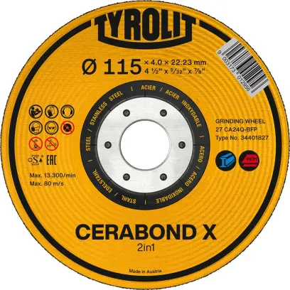 Hrubovací kotouč CERABOND X průměr 230x4 mm CA24Q-BFK Tyrolit (EDE80464230)
