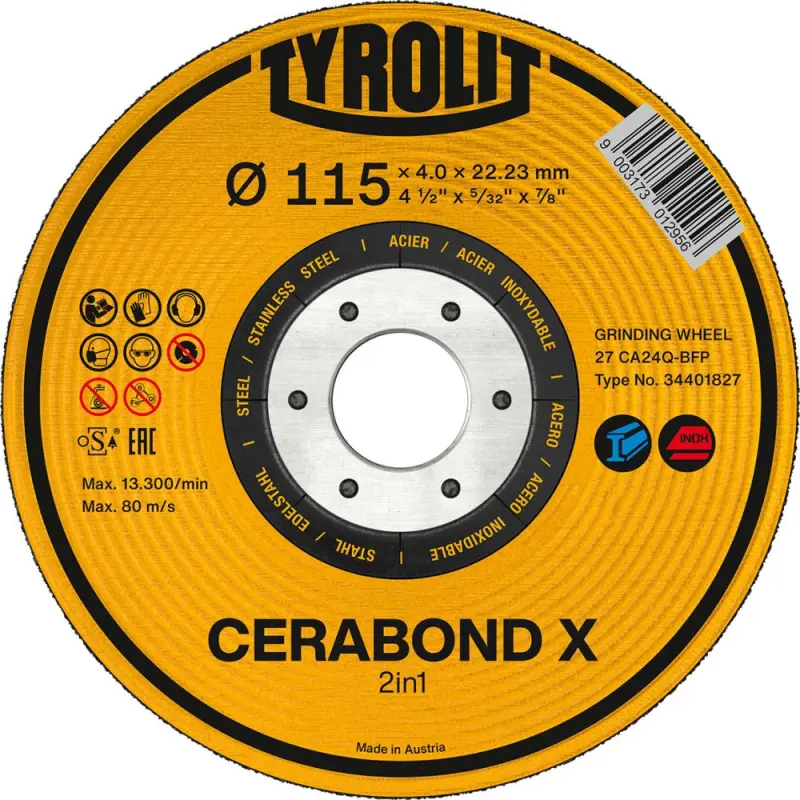 Hrubovací kotouč CERABOND X průměr 115x7 mm CA24Q-BFK Tyrolit (EDE80467115)