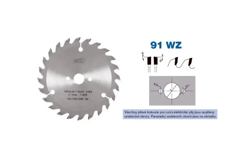 Pilový kotouč s SK pr. 184 x 2,6/1,6 x 30 - 24 WZ, typ 22 5391 (PI22539118424WZ)