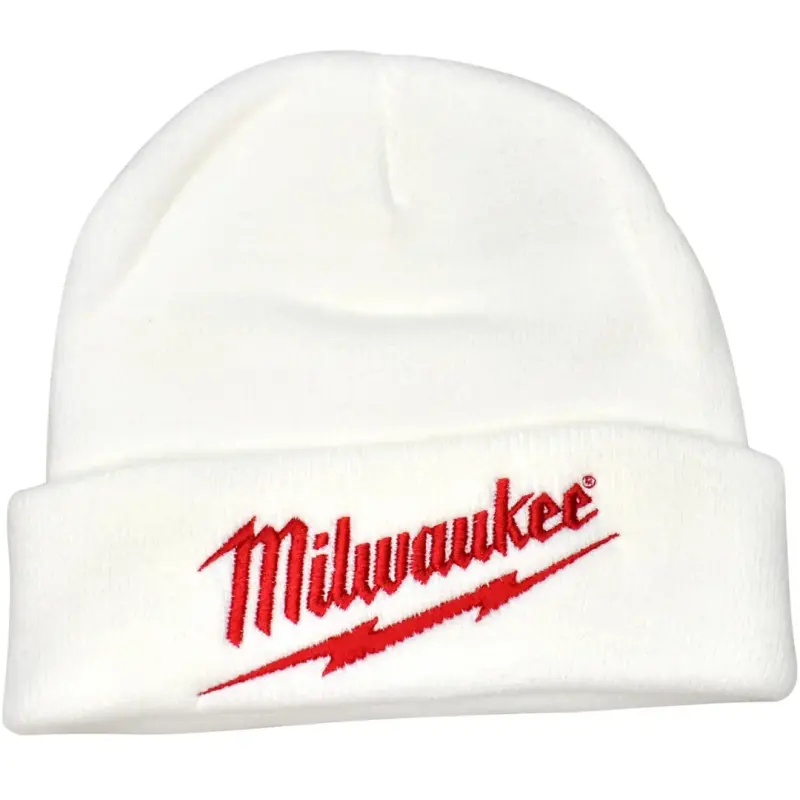 Čepice Milwaukee KULICH, bílá pletená/žebrovaná tkanina, MIKULIW