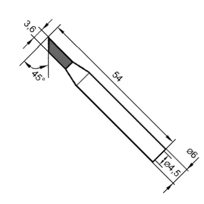 Letovací hrot, zkosený 45° 0162LD Ersa