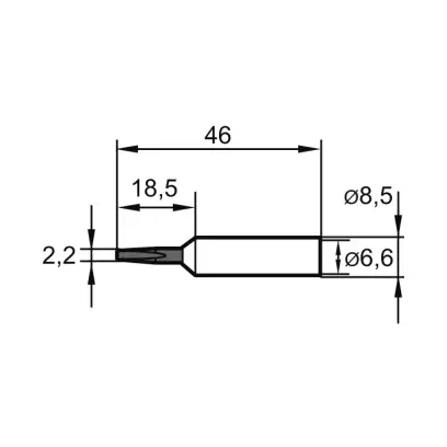 Letovací hrot, dlátový prodloužený 0832KDLF 2,2mm Ersa