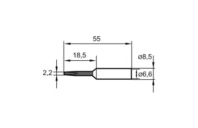 Letovací hrot, dlátový 832CDLF/SB 2,2mm SB Ersa