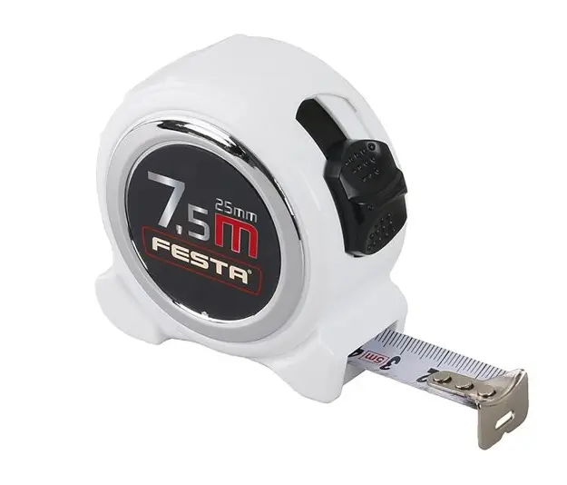 Metr svinovací FESTA 7.5mx25mm BÍLÝ (L11260)