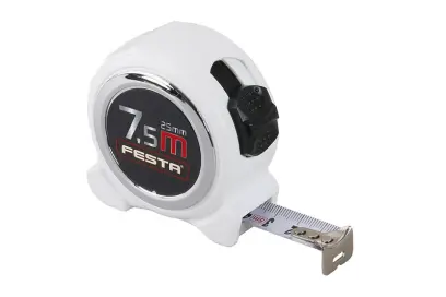Metr svinovací FESTA 7,5 m x 25 mm BÍLÝ (L11260)