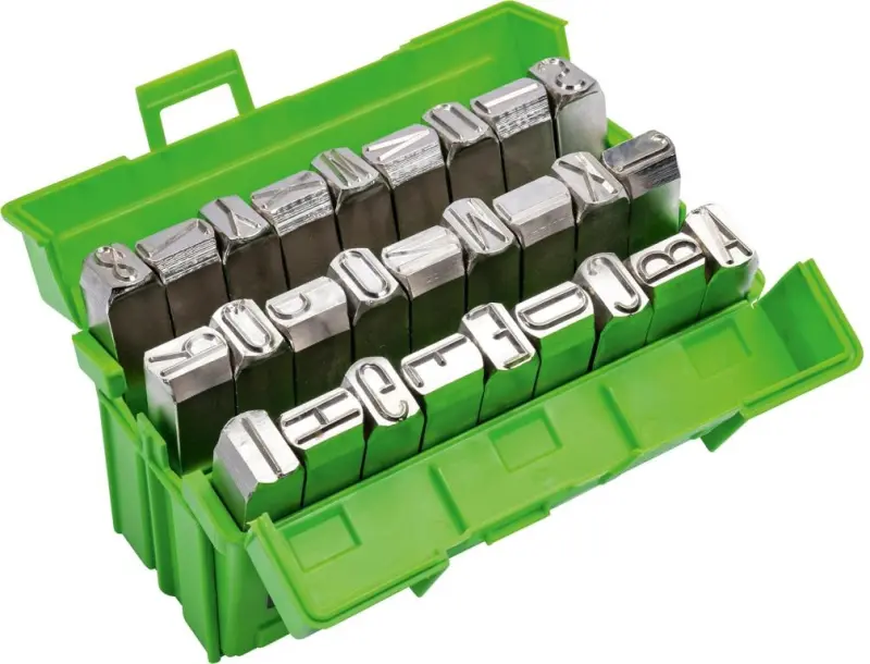 Sada raznice s písmeny po niklování, výška písma 3m m TURNUS