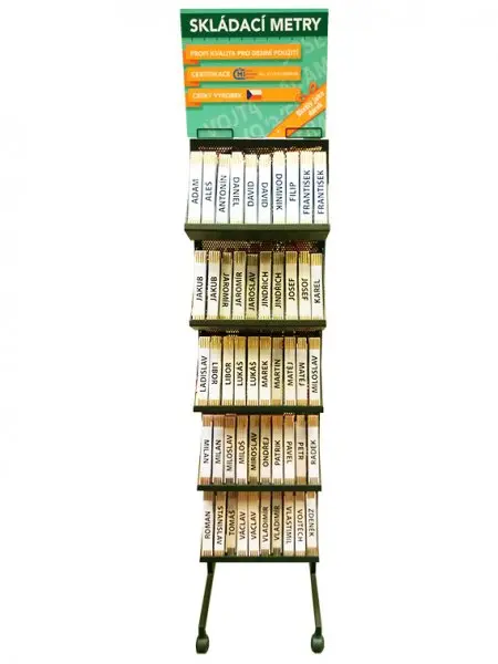 Stojan na skládací metry se jmény (L13400)
