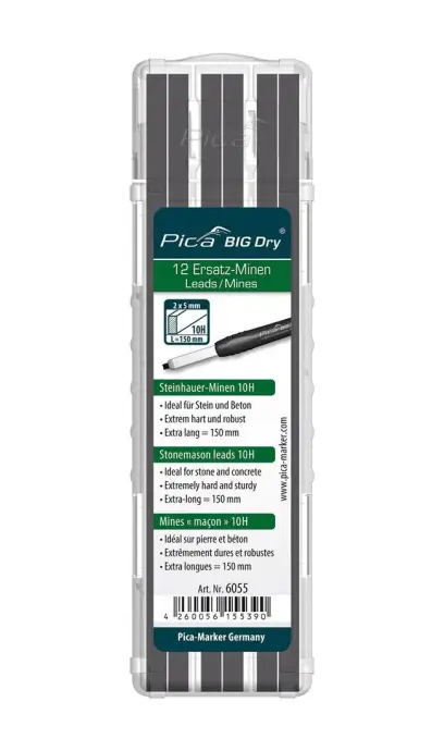 Sada tuhy pro Tesařskou tužku BIG Dry Steinhauer grafit 10H Pica