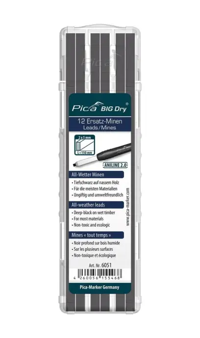 Sada tuhy pro Tesařskou tužku BIG Dry ANILINE2.0 grafit Pica