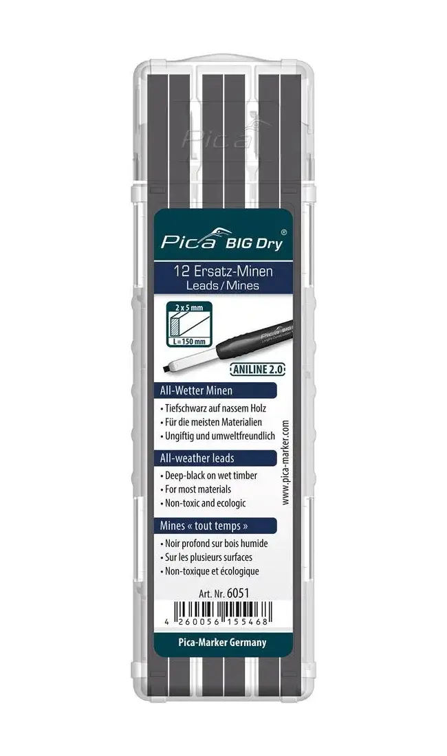 Sada tuhy pro Tesařskou tužku BIG Dry ANILINE2.0 grafit Pica