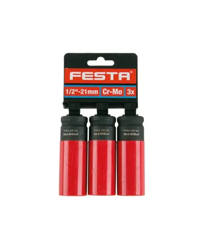 Hlavice na kola 1/2" 21mm - 3 ks, FESTA 17338 (L17338)