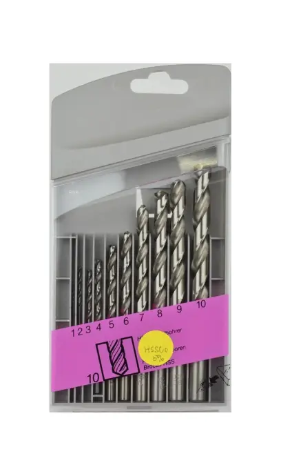 Kobaltové vrtáky HSSCo5 1 ÷ 10 po 1 mm Falti E79000101, DIN 338 RN, E7 (Sada 10 dílů) (FALTIE79000101)