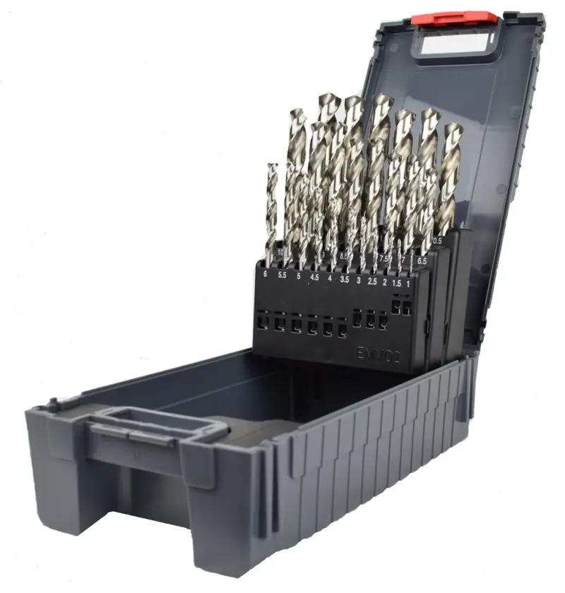 Kobaltové vrtáky pr. 1 ÷ 13 po 0,5 mm HSSCo5%. Sada LIGHT  25 dílů v plastovém boxu (FALTIE79000251F)