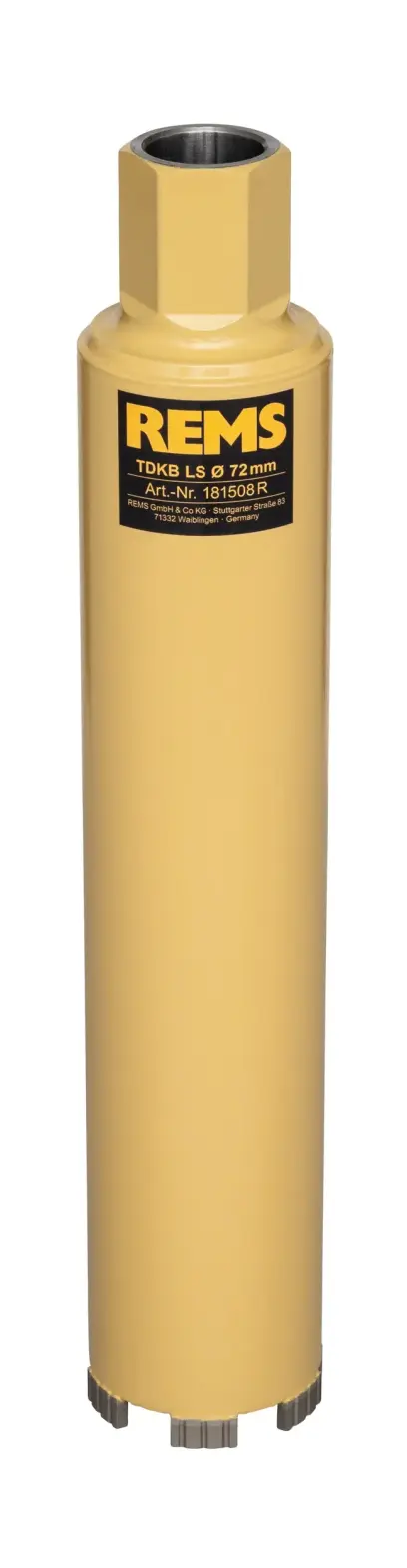 Diamantová jádrová vrtací korunka Rems TDKB LS 72 × 320 × UNC 1&frac14 (REM181508)