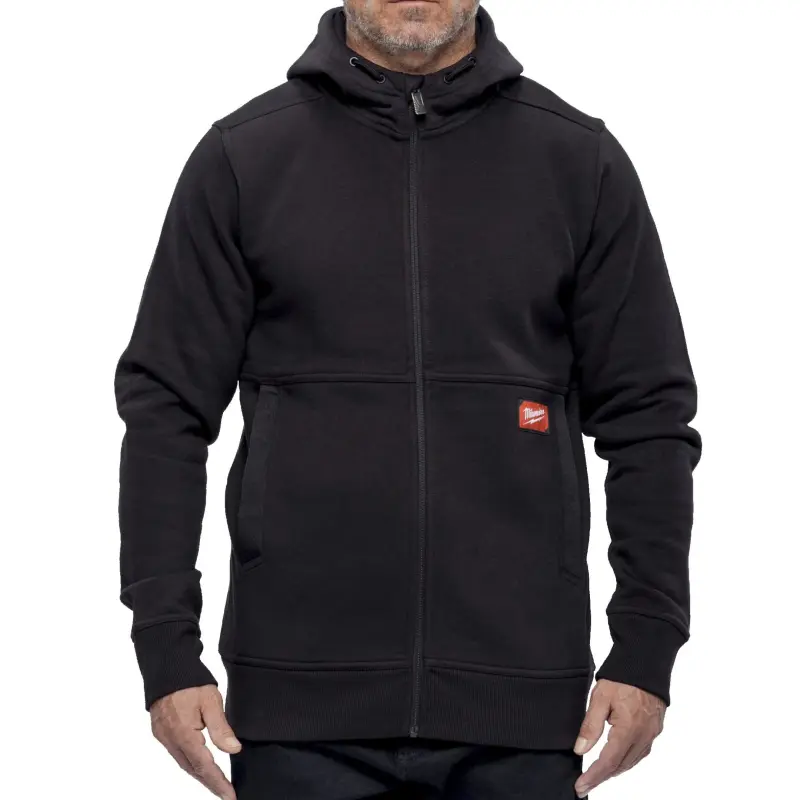 Pracovní mikina s kapucí Milwaukee GRIDIRON WHZ BL M, černá, velikost M, se zipem, 4932499388