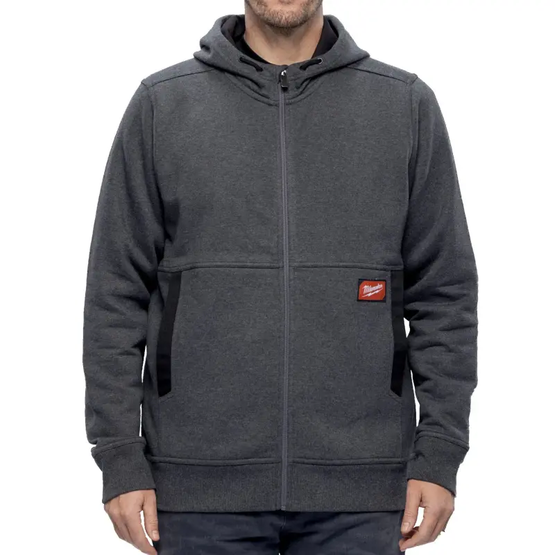 Pracovní mikina s kapucí Milwaukee GRIDIRON WHZ GR XXXL, šedá, velikost XXXL, se zipem, 4932499398