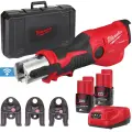 Aku hydraulický lis Milwaukee M12 ONEHPT-202C TH-SET, ONE-KEY, 2x aku M12 B2 + M12 C12 C + kufr + čelisti, 4933481036