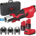 Aku hydraulický lis Milwaukee M12 ONEHPT-202C Geberit Mapress SET, ONE-KEY, 2x aku M12 B2 + M12 C12 C + kufr + čelisti, 4933481038