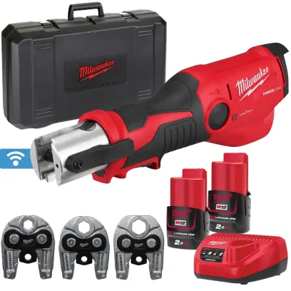 Aku hydraulický lis Milwaukee M12 ONEHPT-202C Geberit Mapress SET, ONE-KEY, 2x aku M12 B2 + M12 C12 C + kufr + čelisti, 4933481038