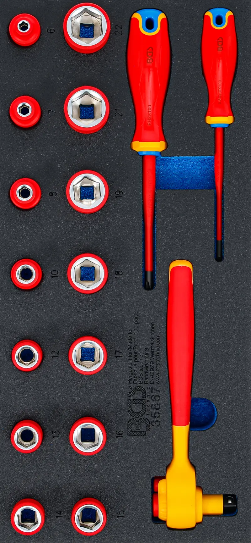 Vložka do díl.voz. 1/3: BGS 35867 Šroubováky a gola sada 3/8