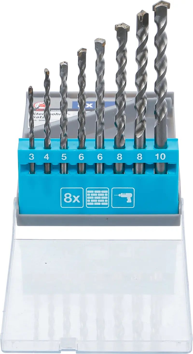 Vrtáky do zdiva BGS 50806  pr. 3 až 10 mm. Sada 8 ks (BGS1050806)