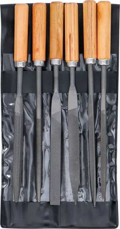 Klíčové pilníky Kraftmann 100 mm s dřevěnou násadou BGS 50201 (Sada 6 dílů) (BGS1050201), BGS1050201