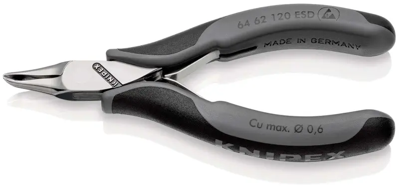 Kleště Knipex 64 62 120 ESD štípací čelní se šikmými břity pro elektroniku (K 64 62 120 ESD)