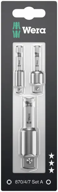 Wera 073200 Adaptéry/spojovací díly typ 870/4/7 Set A SB - 3 ks (W05073200001 V)