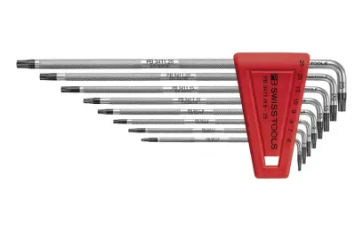 Zástrčné klíče T6-T25 SAFETY v plastovém držáku - 8 ks. PB Swiss Tools PB 411.BH 6-25 (EDE59090900)