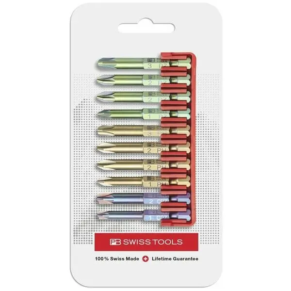 Přesné bity 1/4" PB Swis Tools PB E6.712 CN - sada 10 ks v praktickém držáku (PBS7610733293766), PBS7610733293766