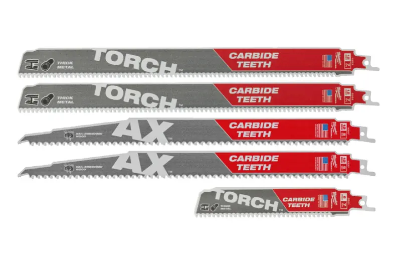 Sada demoličních plátků Milwaukee SAWZALL s karbidovými zuby (5 ks) MI49472206