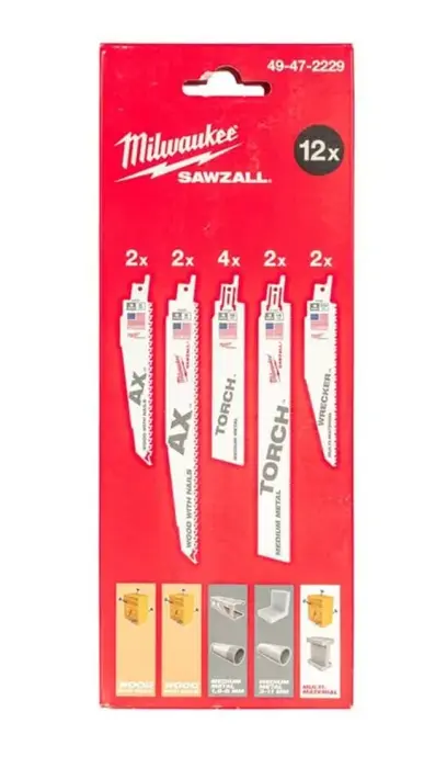 Sada pilových plátků Milwaukee SAWZALL (12 ks) MI49472229