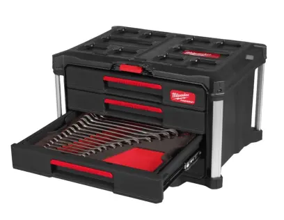 Box na nářadí Milwaukee PACKOUT, vabavený modul, klíče, 62 ks nářadí, 4932501865