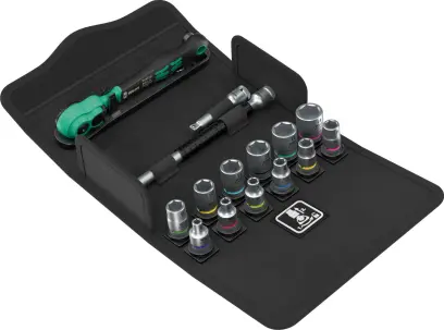 Wera 004022 Gola sada 1/4" s ráčnou Zyklop Comfort 8100 SA 13, páčka pro zpětný chod, metrická