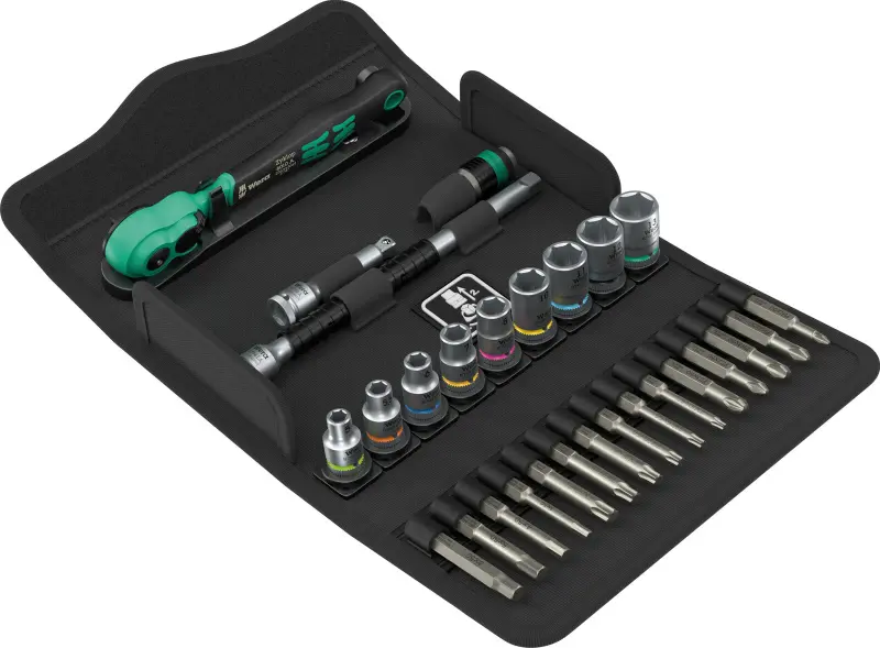 Wera 005541 Gola sada 1/4" s ráčnou Zyklop Comfort 8100 SA 14, páčka pro zpětný chod, metrická