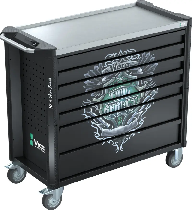Wera 150131 Pojízdný dílenský vozík 9701 (7 zásuvek) Tool Rebel Nerez XXL 1 - 188 ks nářadí