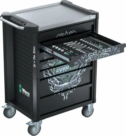 Wera 150136 Pojízdný dílenský vozík 9706 (7 zásuvek) Tool Rebel Nerez 2 - 191 ks nářadí (W05150136001), W05150136001