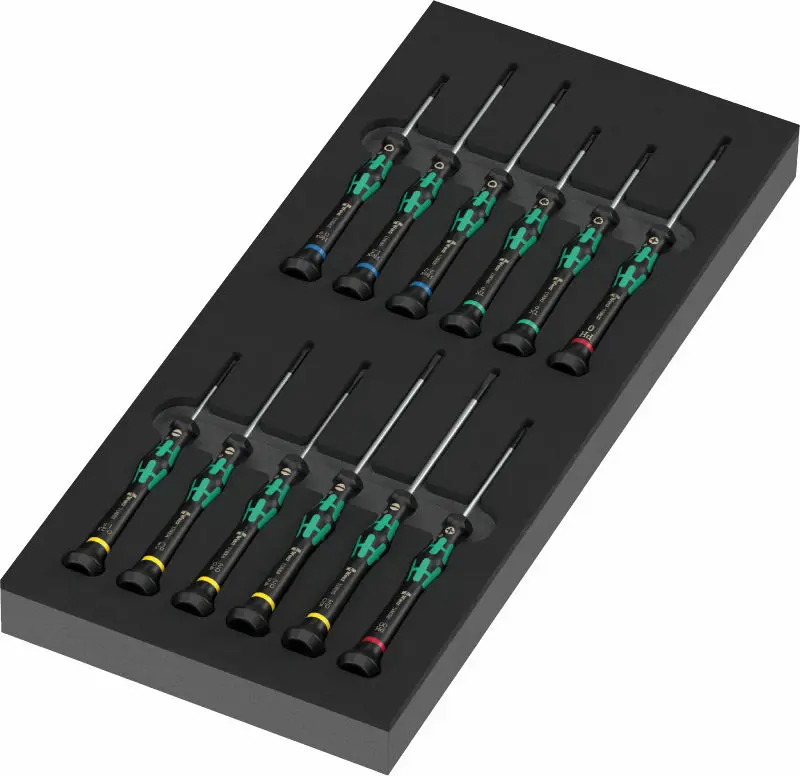 Wera 150107 Pěnová vložka 9716 Šroubováky pro elektroniku Kraftform Micro Set 2 - 13 ks (W05150107001), W05150107001