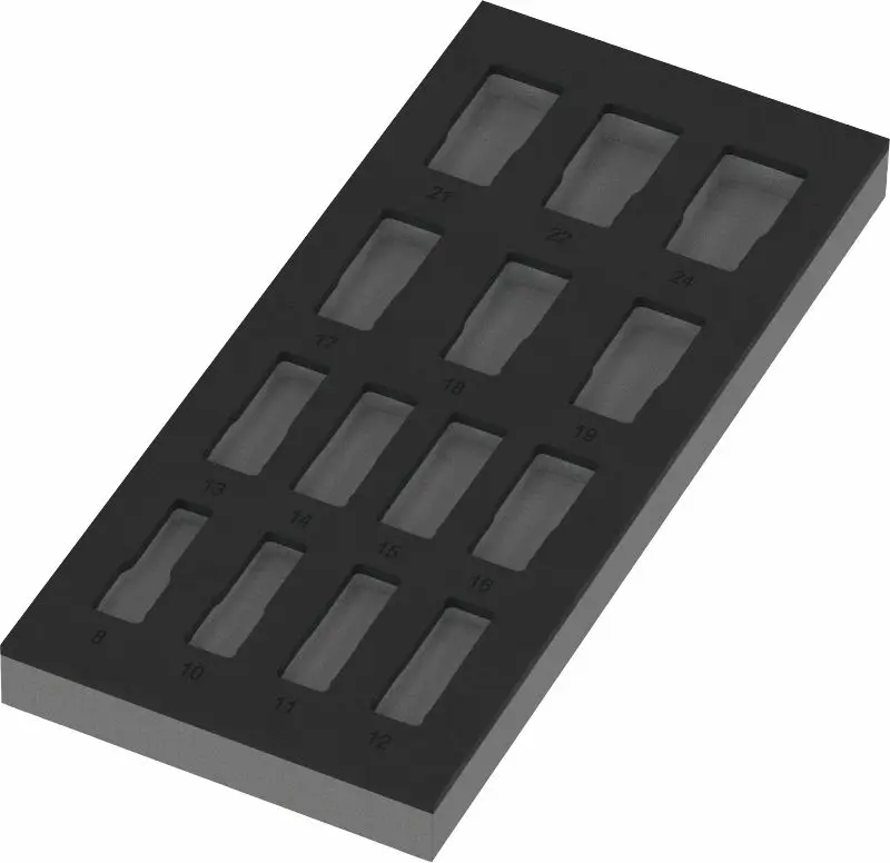 Wera 137317 Pěnová vložka 9828 Prázdná pro hlavice 3/8" 8790 B Impactor Deep Set 1 - 11 ks (W05137317001), W05137317001