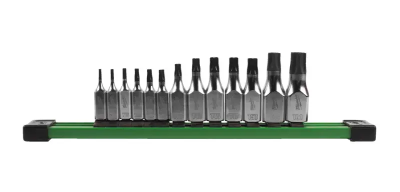 Sada hlavice Milwaukee 1/4″ a 3/8″  Torx s otvorem, 13 ks, 4932500432