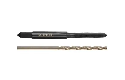Milwaukee metrický závitník M3-0,5mm s přímými drážkami s vrtákem 2,5mm, 4932500634