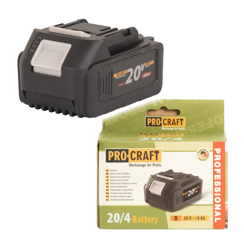 Baterie akumulátorová 20V Li-ion, 4000mAh Procraft 20/4 | 20/4