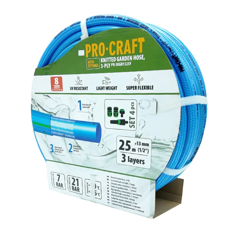 Modrá zahradní hadice Procraft PR-3KGH1325F | PR-3KGH1325F