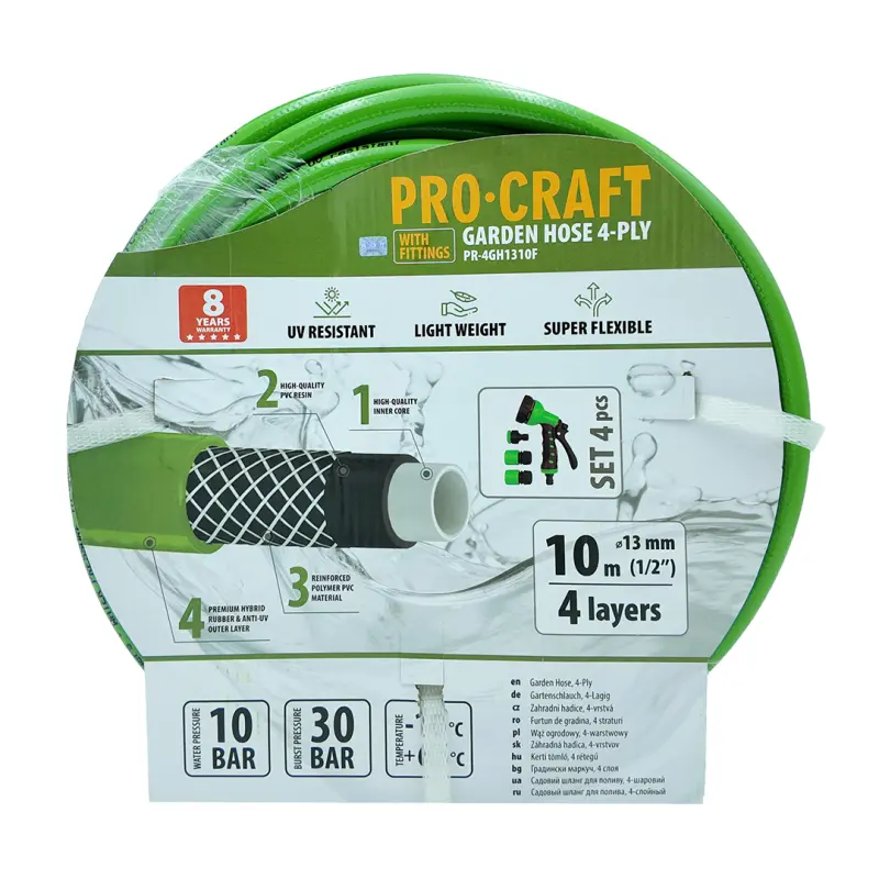 Zelená zahradní hadice Procraft PR-4GH1310F | PR-4GH1310F