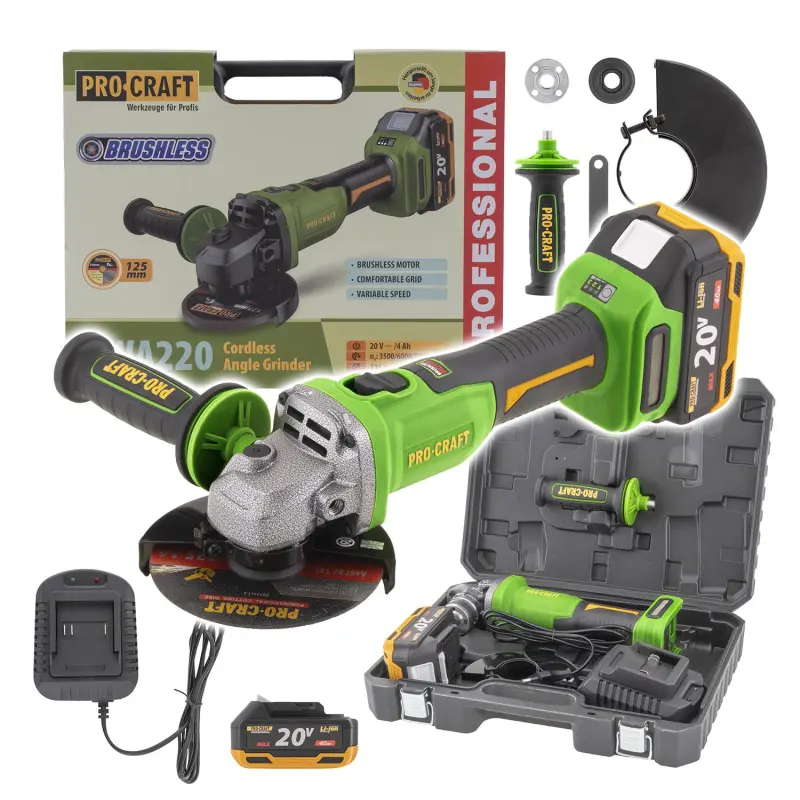 Aku úhlová bruska Procraft PWА220, 125mm | PWA220