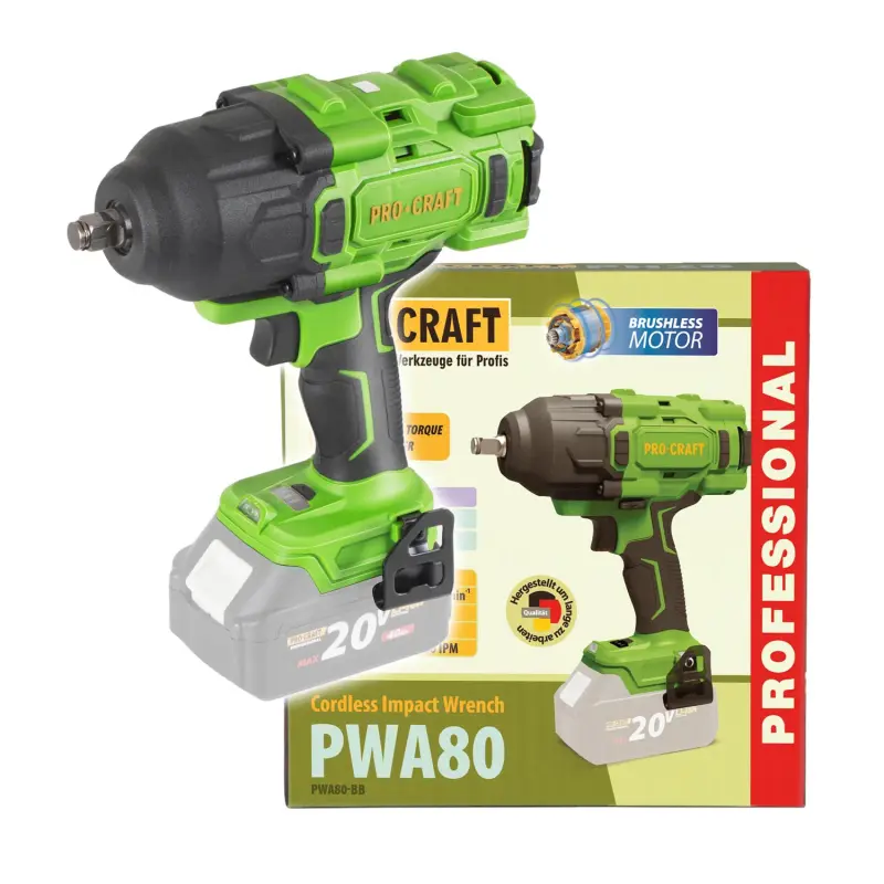 Aku rázový utahovák Procraft PWA80 (bez baterie a nabíječky) | PWA80bb