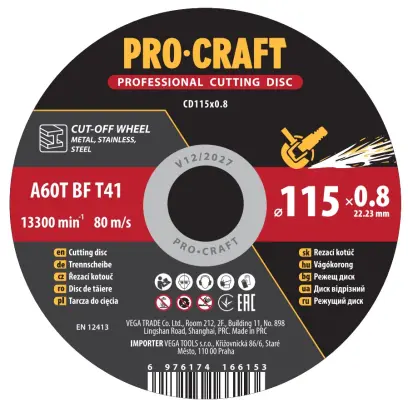 Řezný kotouč Procraft CD115x0.8 (PRCCD115x0.8)